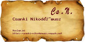 Csanki Nikodémusz névjegykártya